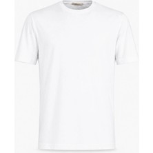 HC MEN CLASSIC Erkek Basic Tshirt Modern Fit Beyaz Bisiklet Yaka