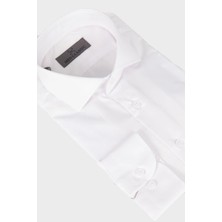 HC MEN CLASSIC Erkek Beyaz Slim Fit Italyan Yaka Gömlek