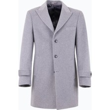 HC MEN CLASSIC Erkek Gri Yün Modern Fit Kaban