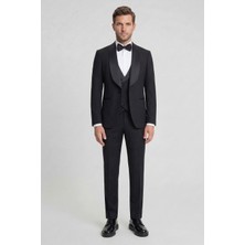 HC MEN CLASSIC Erkek Siyah Şal Yaka Slim Fit Smokin Damatlık