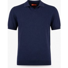 HC MEN CLASSIC Erkek Polo Yaka Tshirt Modern Fit Lacivert Düğmesiz
