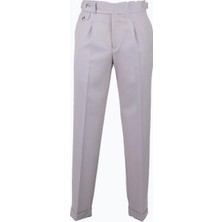 HC MEN CLASSIC Erkek Açık Gri Tek Pile Pantolon