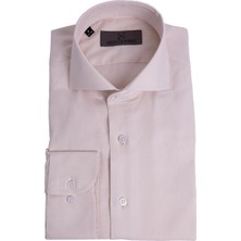 HC MEN CLASSIC Erkek Bej Slim Fit Italyan Yaka Gömlek