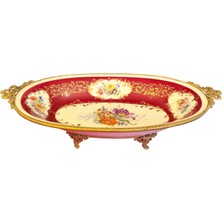 Limoges El Boyama Pirinç Geçmeli Porselen Sunumluk 39 cm 22 cm 9 cm Ölçülerinde
