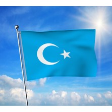 Doğu Türkistan Bayrağı Premium Raşel Kumaş 100X150 cm