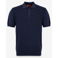 HC MEN CLASSIC Erkek Polo Yaka Tshirt Modern Fit Lacivert Desenli Düğmeli