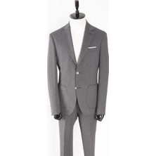 HC MEN CLASSIC Erkek Füme Mono Yaka Flanel Klasik Takım Elbise