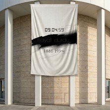 10 Kasım Atatürkü Anma Sonsuz Saat Temalı Anma Bayrağı Poster Bayrak Premium Raşel Kumaş ATA49 2X3M