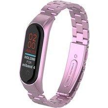 Mudanis Xiaomi Mi Band 4 Metal Baklalı Kordon (Saat Değildir) - Rose