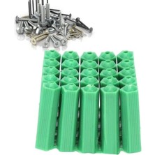 Plastik Duvar Dübel Genleşme Tapası, 6-8 Mm, Yeşil, Çivi Vida Dübeli, 500 Adet (8 Mm)