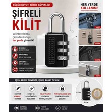 Mitavo 25 mm Şifreli Asma Kilit - 3 Haneli Kombinasyonlu Güvenlik Kilidi - Valiz, Dolap, Çanta ve Kutu Için