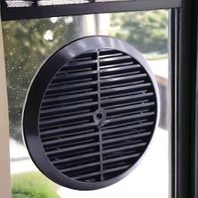Doğalgaz Havalandırma Yuvarlak Mutfak Cam Menfezi Siyah 18 cm Hava Akış Kanalı Güvenlik Gaz Kaçağı