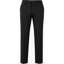 HC MEN CLASSIC Erkek Kumaş Pantolon Modern Fit Siyah Bel Yarım Lastikli