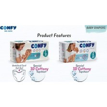 Confy Premium Yenidoğan Bebek Bezi 1 Numara | 2-5 kg | 70 Adet | Ekonomik Paket