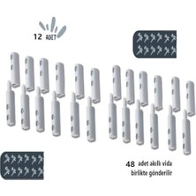 Sineklik Menteşesi, Beyaz 12 Adet (24 Adet Akıllı Montaj Vidası Ile Birlikte)