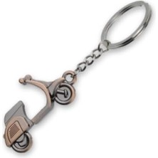 Kdot Retro Scooter Tasarımlı Anahtarlık, Bronz, Çinko Alaşım, 5x3 Cm, Motor Temalı, Dayanıklı Metal