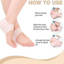 Silikon Topuk Koruyucu Çorap – 1 Çift | Jel Yastıklı Topuk Pedleri | Topuk Ağrısı, Aşil Tendiniti, Plantar Fasiit ve Çatlak Topuklar Için Destek | Erkek & Kadın Için Nefes Alabilir 1 Çift