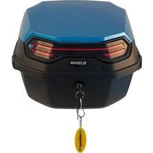 Wheelıe XT08-YB 32 Litre Motosiklet Arka Çanta Mavi Parlak Su Geçirmez Abs Çift Kilitleme Üniversal
