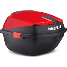 Wheelıe XT01-LR 32 Litre Motosiklet Arka Çanta Açık Kırmızı Parlak Su Geçirmez Abs Çift Kilitleme Üniversal