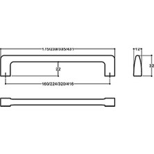 Krom Renkli 320 mm Modern Kulp