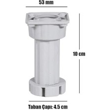 Ayarlanabilir Dolap Mobilya Tezgah Puf Yükseltici Yükseltme Ayağı 10 cm Gri Ayak (2 Adet)