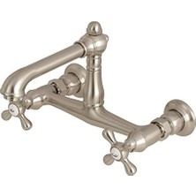 KS7248AX Country 20,32 cm Merkez Duvara Monte Gemi Lavabo Musluğu, Fırçalanmış Nikel, 6-5/8" Ağız Erişiminde