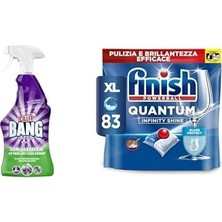 Cillit Bang Mutfak Yağ ve Kireç Çözücü Sprey 750 ml ve Finish Quantum 83 Kapsül Bulaşık Makinesi Deterjanı Tableti (1 x 83 Kapsül)