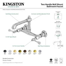 KS7247BL Ingiliz Ülke Duvara Monte Gemi Lavabo Musluğu, Pirinç, 6-5/8"