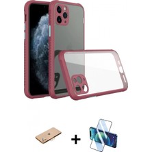 İlk El Grup Pilelistore™ iPhone 11 Pro Max Kılıf Nova Asil Özel Seri - Siyah 3D Antistatik Cam Ekran Koruyucu + Renkli Kamera Lens Koruma Cam - Tu