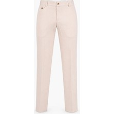 HC MEN CLASSIC Erkek Kumaş Pantolon Modern Fit Bej Bel Yarım Lastikli