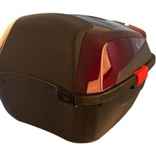 Wheelıe XT88-JR 32 Lt Motosiklet Arka Çanta Hünnap Kırmızı Parlak Su Geçirmez Abs Çift Kilitleme Üniversal
