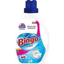 Bingo Sıvı Deterjan Beyazlar ve Renkli Çamaşırlar Için, Çiçeği ve Beyaz Sabun Kokulu, 2600 Ml, 2'li Set