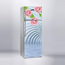 Buzdolabı Kaplama Dolap Kaplama Etiketi 3D Tünel Pembe Gül