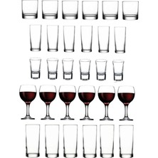 30 Parça Set Istanbul Viski Rakı Shot Votka ve Şarap Bardağı Seti