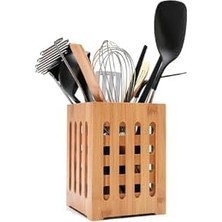 Bambu Kaşıklık, Dekoratif Tezgah Üstü Dik Kaşıklık, Bambu Mutfak Düzenleyici