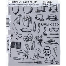 Tim Holtz Cling Stamps 7"x8.5"-Crazy Things