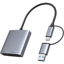 USB 3.2 ve Type-C 3'ü 1 Arada Sd/cf/tf Micro Sd Hafıza Kart Okuyucu