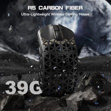 Attack Shark R5 Ultra Karbon Fiber Hyperspeed Kablosuz Gaming Mouse – 39G Süper Hafif, PAW3950MAX Sensör, 42000 Dpı, 8000Hz Kablosuz Polling, Bt/2.4g/kablolu Usb-C, Windows/mac Uyumlu –