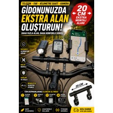 Open City Bisiklet Gidon Uzatma Aparatı 20 cm Telefon Far Kilometre Taşıyıcı Scooter Aksesuar Barı