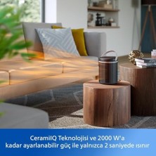 Serisi 3000 2000W Enerji Tasarruflu Bağlantılı Isıtıcı, Ecoaı Ile%50'ye Kadar Enerji Tasarrufu, Sessiz, 5 Güvenlik Fonksiyonu, 45°'lik Salınım, Koyu Gri (CX3120/01)