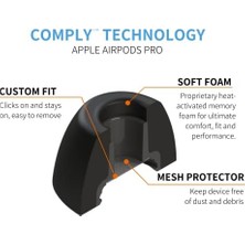 Premium Köpük Kulak Geçişi, Airpods Pro Sürüm 2.0 ile Uyumlu, Küçük Boyut, 3 Çift, 44-50220-21, Siyah
