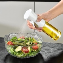 Xesha Cam Sprey Yağdanlık, Akıtma Damlatma Yapmaz, Limon, Sirke, Yağ Püskürtücü 225 ml Airfryer Kızartma Izgara Salata Için Yağlık 1 Adet. (Beyaz)