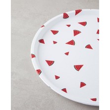 Watermellies Plastik Tepsi Beyaz - Kırmızı, 36 x 25 x 10 cm