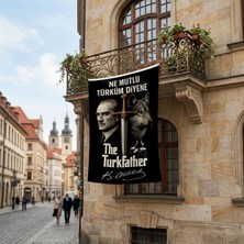 Ne Mutlu Türküm Diyen Türkfather Atatürk Bozkurt Kılıç Poster Bayrak Premium Raşel Kumaş ATA83