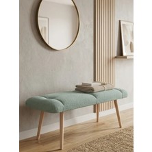 Mervish Decor Ahşap Ayaklı Bench Puf Bank 80X40 cm – Antre Pufu, Yatak Ucu Pufu, Salon ve Mutfak Oturma Bankı, Coco Kumaş