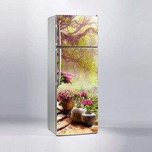 Buzdolabı Kaplama Dolap Kaplama Etiketi 3D Bahçe