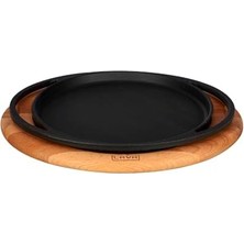 Döküm Pizza//pankek Tavası, Ahşap Altlıklı - Lv As 120 - Lv As 133
