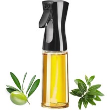 Cam Yağ Sprey Şişesi 200ML – Manuel Basınçlı Zeytinyağı Püskürtücü, Gıda Uyumlu Yağ Şişesi, Airfryer, Salata ve Fırın Yemekleri Için Mutfak Spreyi, Çok Amaçlı Sprey Şişesi, Evınto (Siyah)