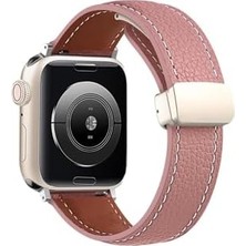 - ile Uyumlu 44/45/46/49MM Kordon Magnetli Pu Deri Kordon 2/3/4/5/6/se/7/8/9/10/11/ultra