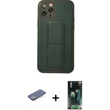 İlk El Grup Pilelistore™ iPhone 12 Pro Kılıf Akış Doku - Siyah 360 Mat Full Body Arka Koruyucu + Renkli Kamera Lens Koruma Cam - Yl
